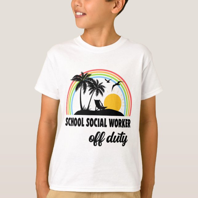 Camiseta Trabalhador Social Fora De Serviço Arco-Íris Fim D (Frente)