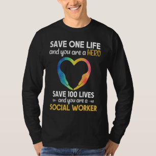 Camiseta Trabalhador Social Herói Salvando a Vida Trabalho