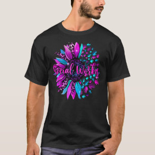 Camiseta Trabalhador social Leopard Sunflower Trabalho Soci