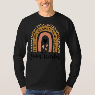 Camiseta Trabalhador Social Lepard Rainbow Trabalha Com Amo