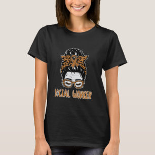 Camiseta Trabalhador Social Mensagem Bun Caseworker Mon