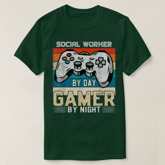 Camiseta Trabalhador social por jogador do dia a dia, video (Frente do Design)