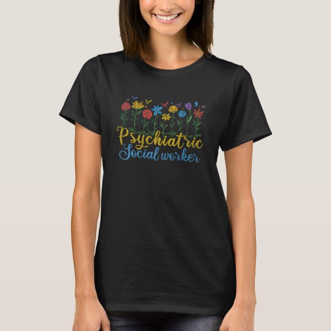 Camiseta Trabalhador Social Psiquiátrico Flor Meadow Pullov (Frente)