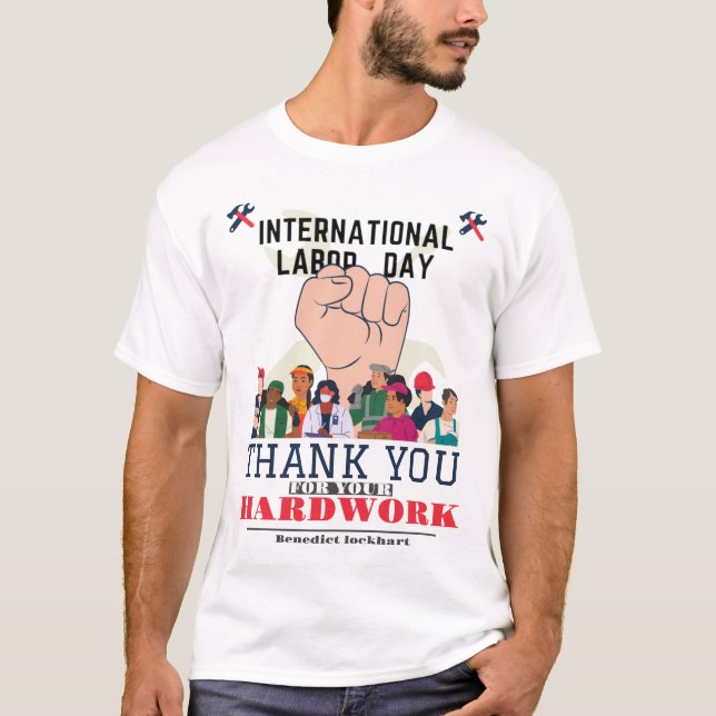 Camiseta Trabalhador Solidário Unidade Dia do Trabalho com  (Frente)