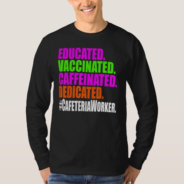 Camiseta Trabalhadora De Cafeteria De Almoço Educada (Frente)