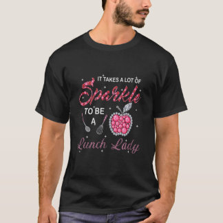 Camiseta Trabalhadora De Cafeteria Lady Woman Leva Sparkle
