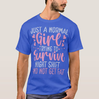 Camiseta Trabalhadora de Turno Noturno Rapariga de Fábrica 