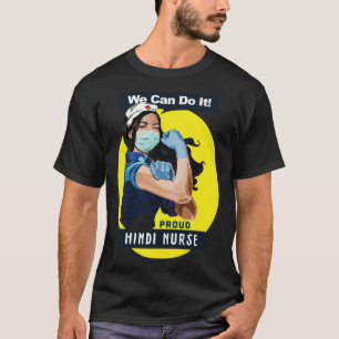Camiseta Trabalhadora Destacada Hindi Rosie Riveter Enferme