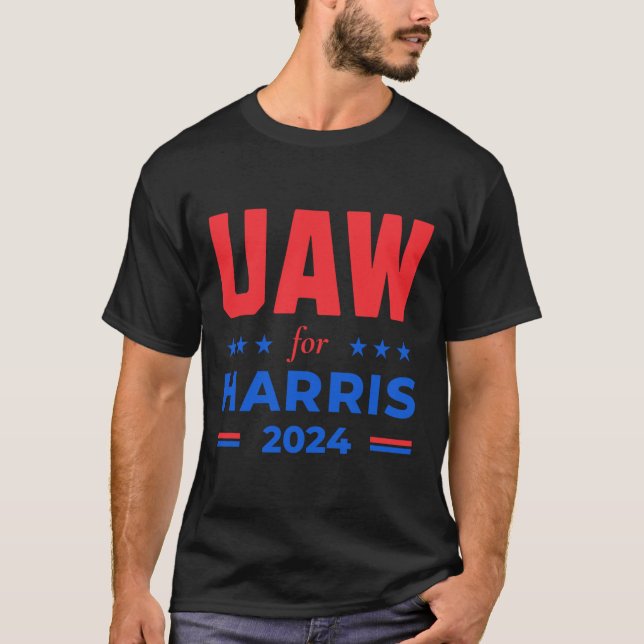 Camiseta Trabalhadores Automáticos Para Harris 2024 Uaw Red (Frente)