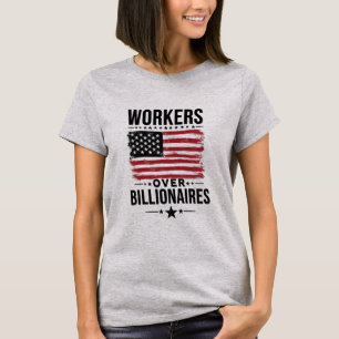 Camiseta Trabalhadores com bandeira bilionária nos Estados 