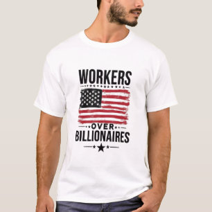 Camiseta Trabalhadores com bandeira bilionária nos Estados