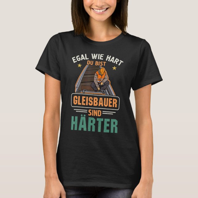 Camiseta Trabalhadores da construção de caminhos de ferro d (Frente)