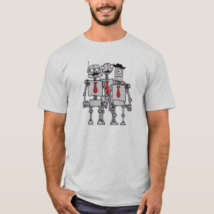 Camiseta Trabalhadores do robô em uma foto do grupo