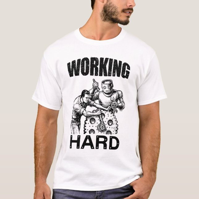 Camiseta trabalhando duro (Frente)