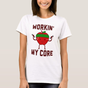Camiseta Trabalhando meu Apple retire o núcleo
