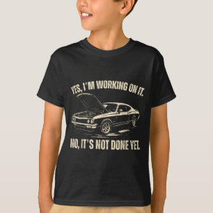 Camiseta Trabalhando no Gráfico do Carro Engraçado para Hom