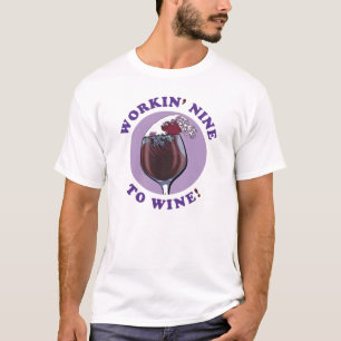 Camiseta Trabalhando Nove Para Vinho Citação das passagen