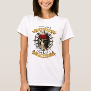Camiseta Trabalhar Como Uma Festa De Capitã Como Uma Joll D