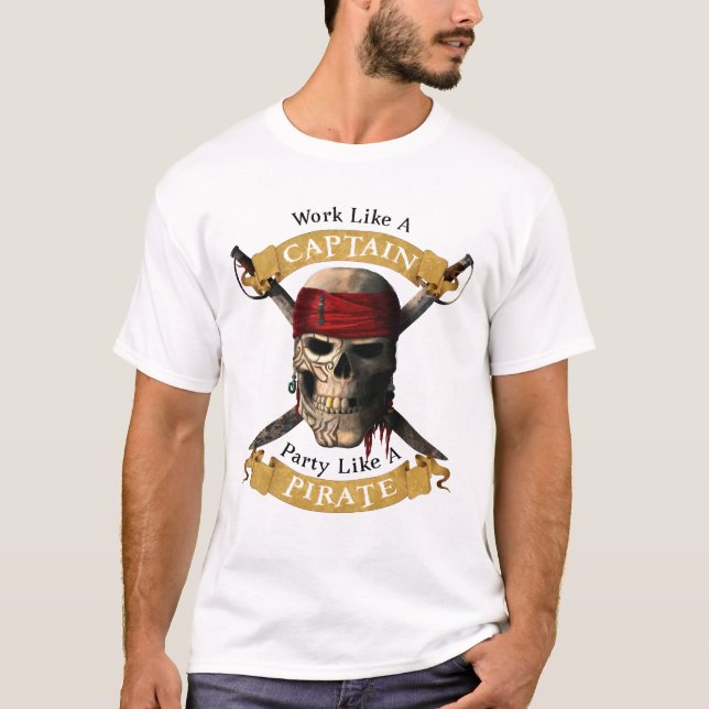 Camiseta Trabalhar Como Uma Festa De Capitã Como Uma Joll D (Frente)