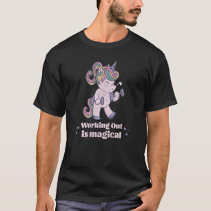 Camiseta Trabalhar é um Unicórnio mágico, fazendo pesos bon