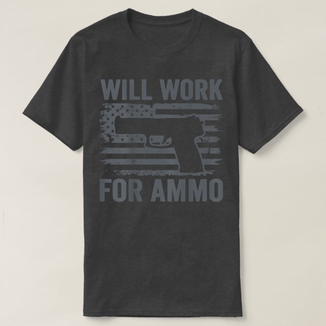 Camiseta Trabalhará Para A Arma De Pistola 9 mm, Funny, Ban (Frente do Design)