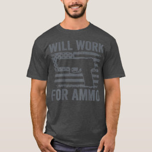 Camiseta Trabalhará Para A Arma De Pistola 9 mm, Funny, Ban