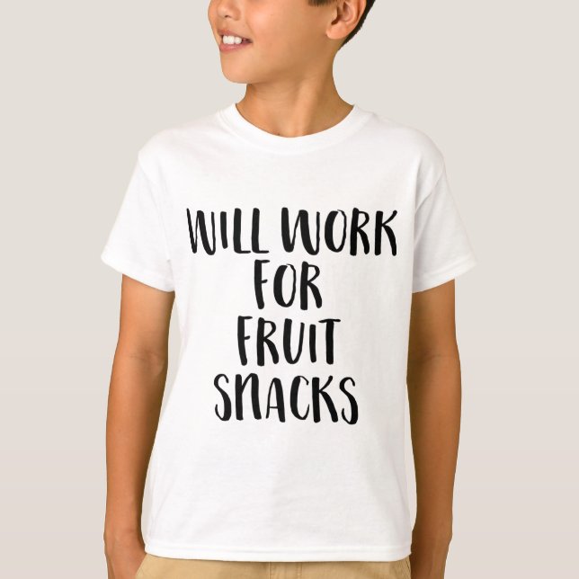 Camiseta Trabalhará Para Frutas Engraçados Crianças Engraça (Frente)