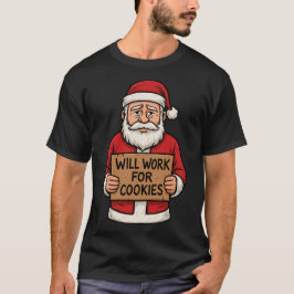 Camiseta Trabalhará por Cookies – Natal engraçado e fofo de