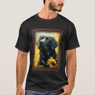 Camiseta Trabalhistas Pintura Flor de Girassol Mãe Mulheres