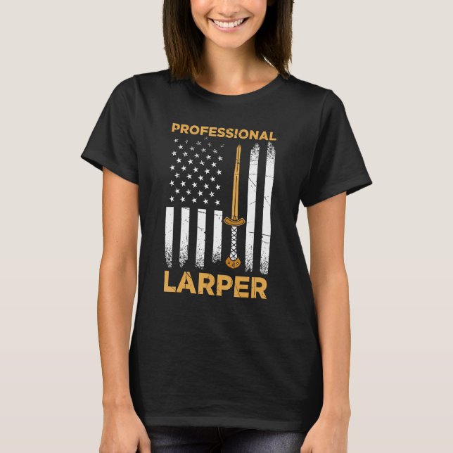 Camiseta Trabalho De Ação Ao Vivo Reproduzindo Para O LARPi (Frente)