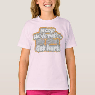 Camiseta Trabalho de arte Bonita Sobre "Interromper Desinfo