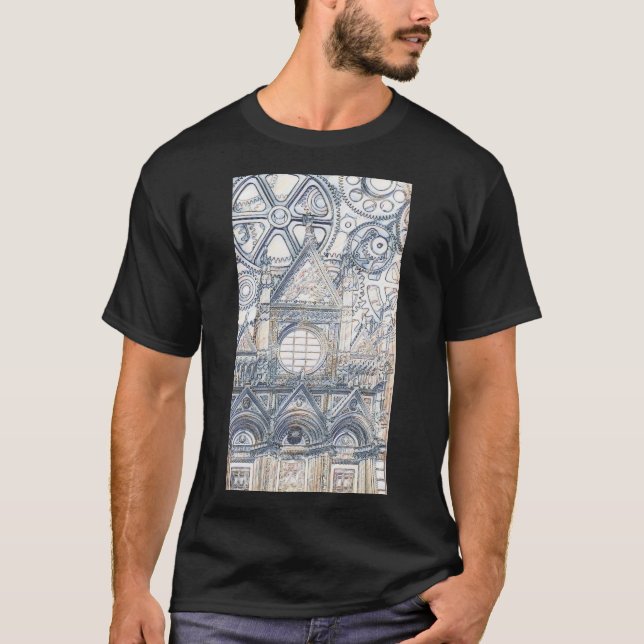 Camiseta Trabalho de arte da Catedral de Siena Toscana (Frente)