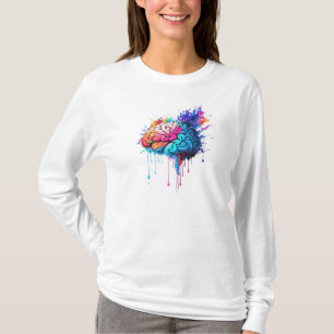 Camiseta Trabalho de arte de abertura do cérebro colorida