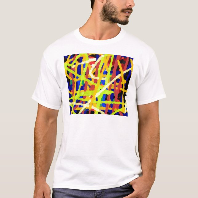 Camiseta Trabalho de arte de Abstrato colorida (Frente)