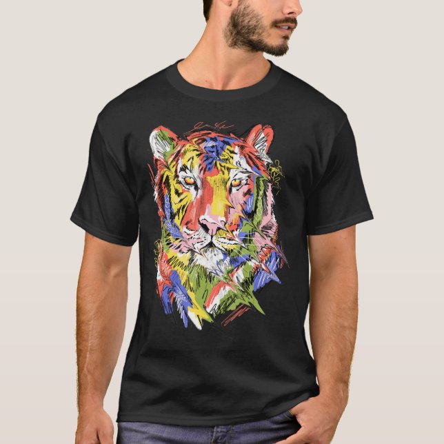 Camiseta Trabalho de arte de amante de os animais de de art (Frente)