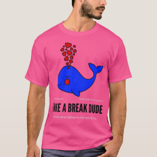 Camiseta trabalho de arte de baleia azul-dormente