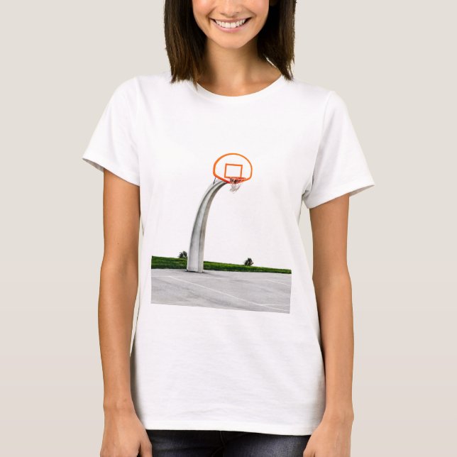 Camiseta Trabalho de arte de basquete bonito (Frente)
