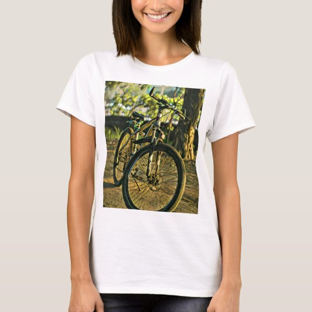Camiseta Trabalho de arte de bicicleta (Frente)