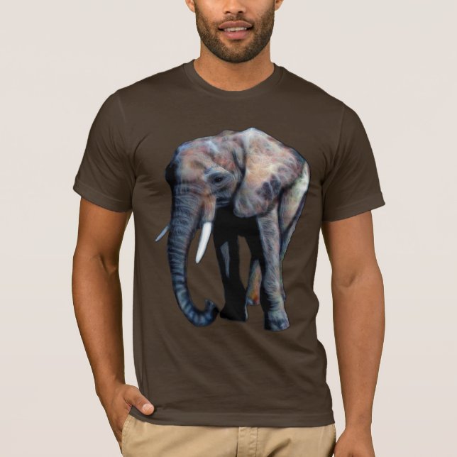 Camiseta Trabalho de arte de Elefante Africano para Amantes (Frente)