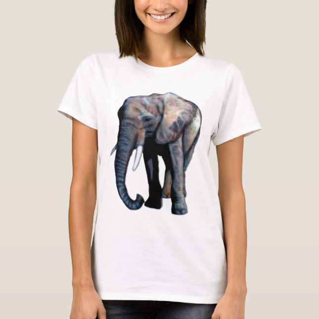 Camiseta Trabalho de arte de Elefante Africano para Amantes (Frente)