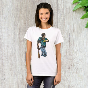 Camiseta Trabalho de arte de esporte retrô do jogador de be