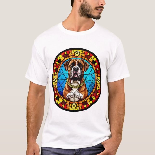 Camiseta Trabalho de arte de Estilo de Vidro Obtido por Cãe (Frente)
