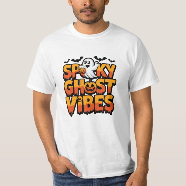 Camiseta Trabalho de arte de Fantasma Whimsical para Spooky (Frente)