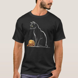 Camiseta Trabalho de arte de Gato - Flores de Gato Motif An