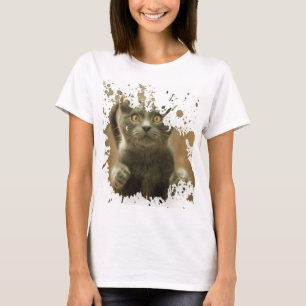 Camiseta Trabalho de arte de gato Melhor presente para o
