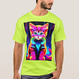 Camiseta Trabalho de arte de Gato Vibrante
