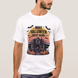 Camiseta Trabalho de arte de Halloween Retro Sunset - Assom