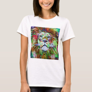 Camiseta Trabalho de arte de leão 2