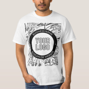 Camiseta Trabalho de arte de linha moderna e seu logotipo c