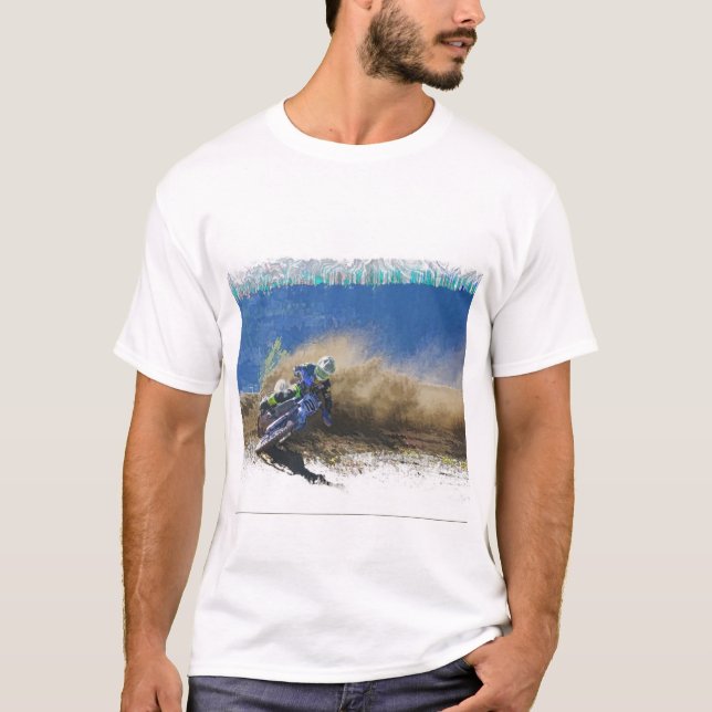 Camiseta Trabalho de arte de Motocross Racer (Frente)
